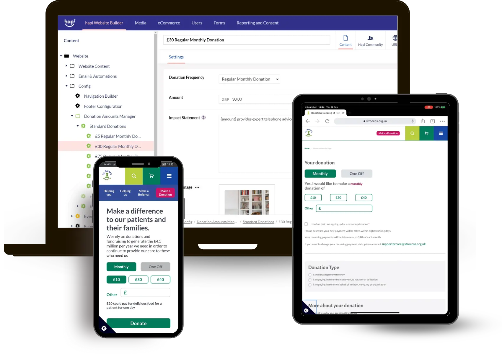hapi |  Charity Website Builder